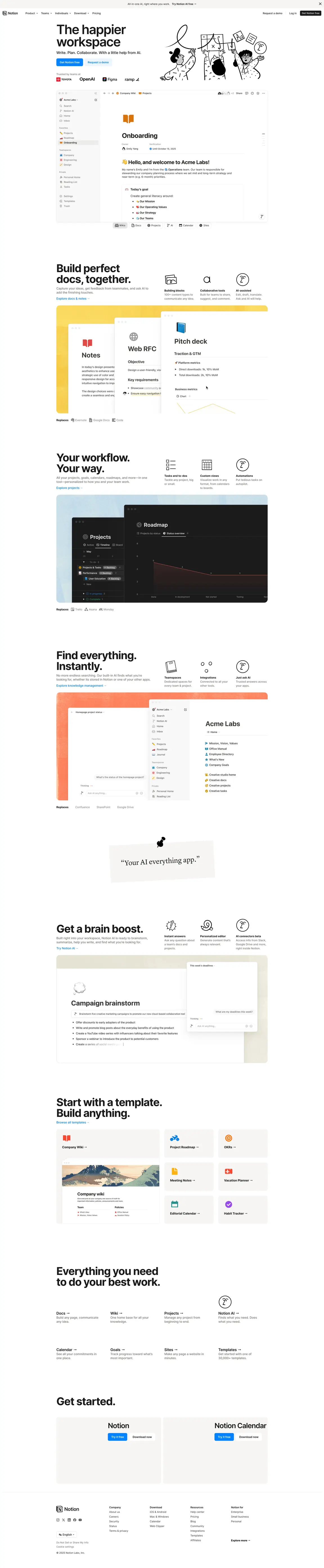 Notion website screenshot taken with ApiFlash