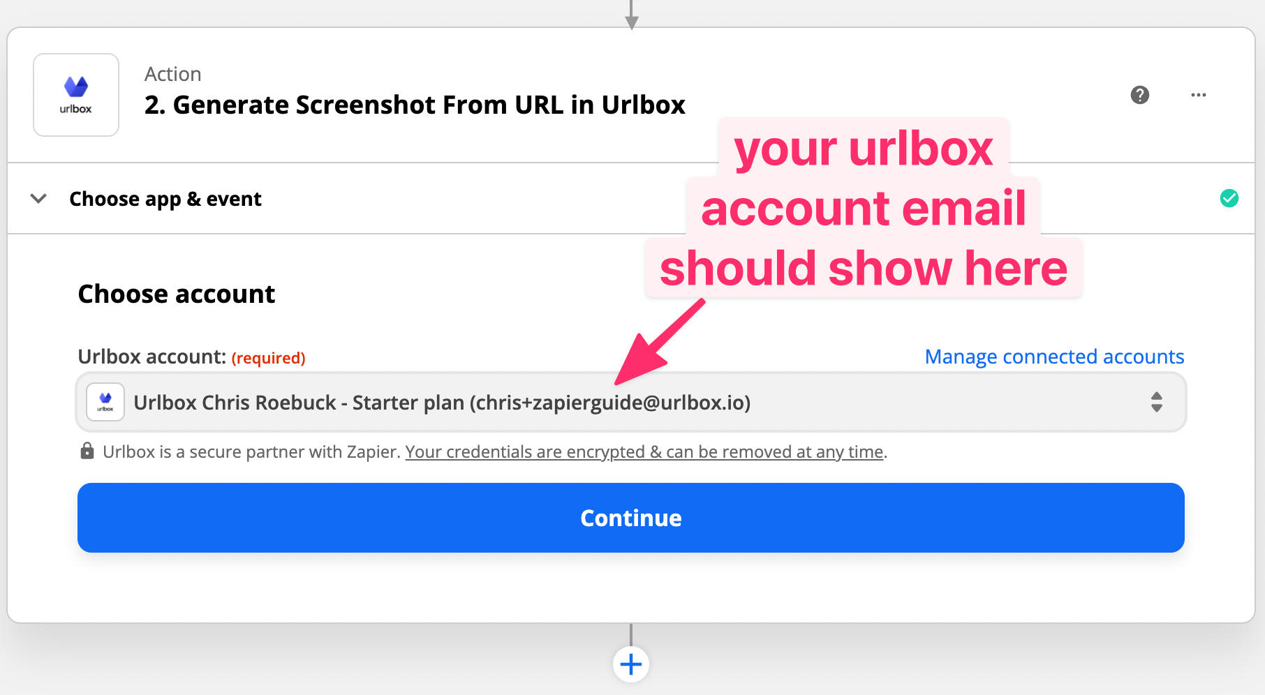 zapier urlbox success